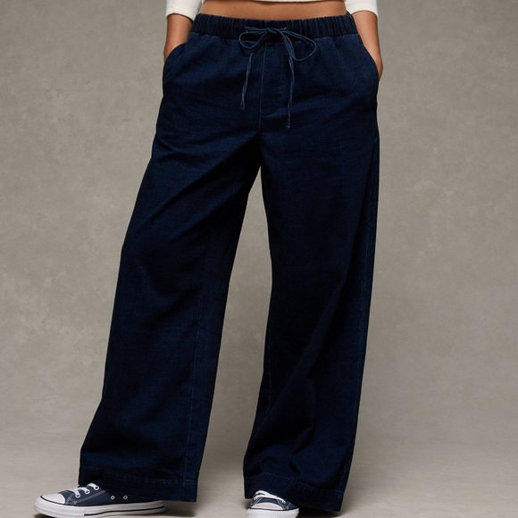 American Eagle Outfitters Pants - AMERICAN EAGLE COZY DREAMY DRAPE LOW-RISE ULTRA WIDE-LEG JEAN